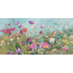 Kunstdruck, Leinwandbild, Blumen im Sommerwind, Nel Whatmore