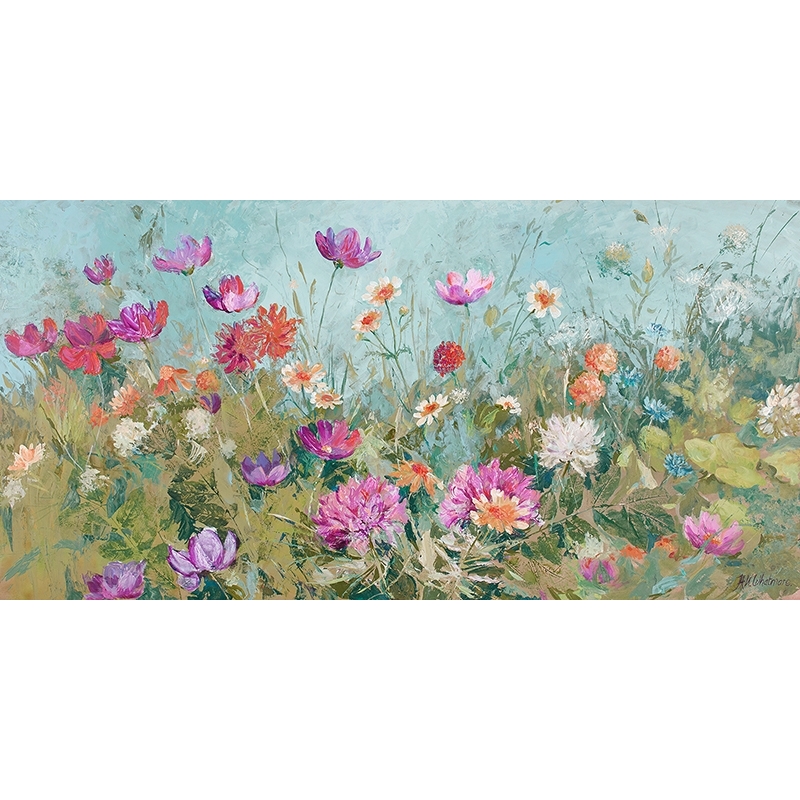 Cuadro en lienzo, Flores en el viento de verano de Nel Whatmore