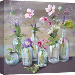 Kunstdruck, Leinwandbild, Blumen in einer Flasche, Nel Whatmore