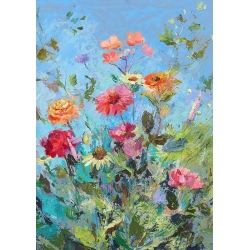Tableau sur toile, Fleurs sauvages II (détail) de Nel Whatmore