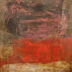 Tableau abstrait marron-rouge, Horizon de lumière IV, Italo Corrado