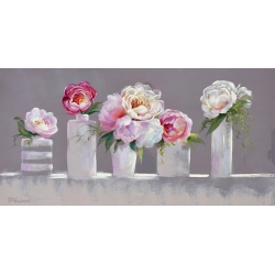 Tableau floral moderne, affiche, Fleurs en vase de Nel Whatmore