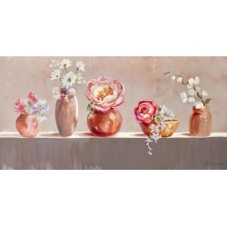 Cuadro moderno en lienzo, Jarrones con flores de Nel Whatmore