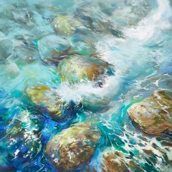 Kunstdruck Wasser und Steinen, Juwelen des Meeres, Nel Whatmore