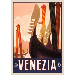 Quadro con poster vintage e stampa su tela di Venezia