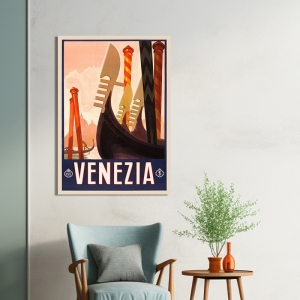 Kunstdruck, Leinwandbild, Vintage Poster Venezia (Venedig)
