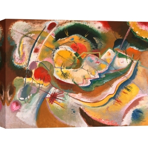 Tableau sur toile, Little Painting with Yellow de Wassily Kandinsky