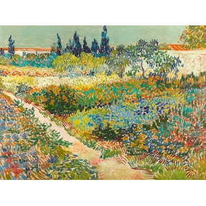 Quadro, stampa su tela, Giardino a Arles di Vincent van Gogh