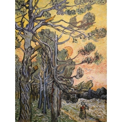 Art print and canvas, Pine Trees at Sunset by Vincent van Gogh