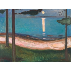 Quadro, stampa su tela, Chiaro di luna di Edvard Munch