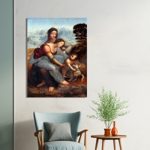 Lienzo y lámina, La Virgen y el Niño con Santa Ana, Leonardo da Vinci