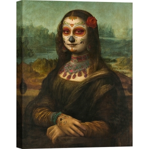 Tableau mexicain, crâne, Calavera Mona Lisa de Steven Hill