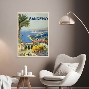 Kunstdruck, Leinwandbild, Vintage Poster Sanremo