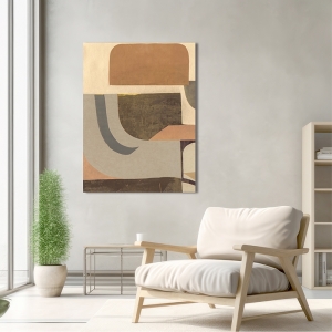 Vertical abstract canvas, Subdued Parade I by Steve Roja