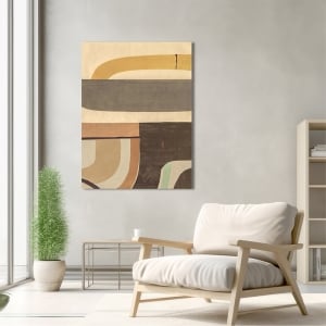 Vertical abstract canvas, Subdued Parade II by Steve Roja