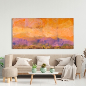 Tableau abstrait orange, Aurores (Horizon) de Italo Corrado