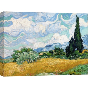 Leinwandbilder. Vincent van Gogh, Weizenfeld mit Zypressen