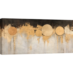 Canvas gray, black and gold, Moon Phase by Jim Stone