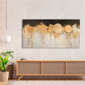 Canvas gray, black and gold, Moon Phase by Jim Stone