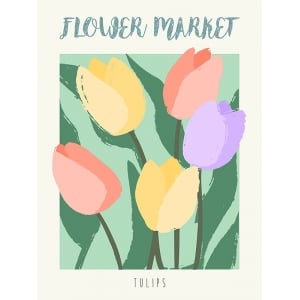 Art print and canvas, Flower Market: Tulips by Atelier Deco