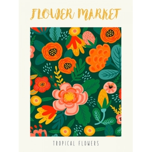 Art print and canvas, Flower Market: Tropical flowers by Atelier Deco