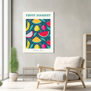 Tableau fruits sur toile et affiche, Fruit Market: Tropical fruit I