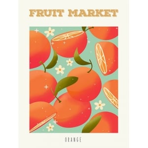 Kunstdruck, Leinwandbild Orangen, Fruit Market: Orange