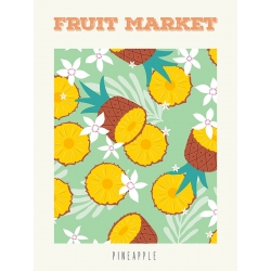 Kunstdruck, Leinwandbild Ananas, Fruit Market: Pineapple