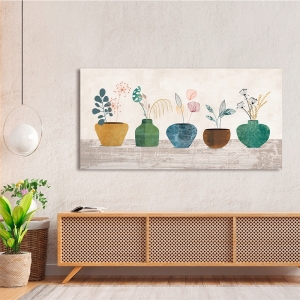 Floral minimalist art print, Nature's Elements by Sayaka Miko