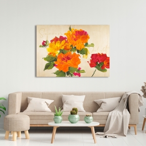 Canvas with modern flowers, Summer's Delight by Teo Rizzardi