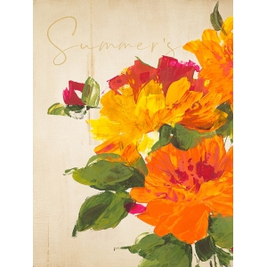 Modern flowers on canvas, Summer's Delight I by Teo Rizzardi