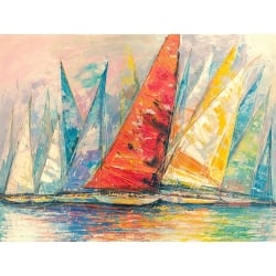 Kunstdruck, Leinwandbild Regatta-Wind, Luigi Florio