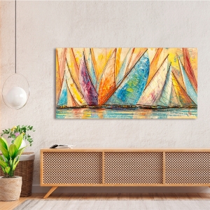 Tableau sur toile et affiche, Voiles multicolores de Luigi Florio