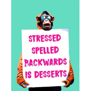 Street art print with monkey, Stressed by Masterfunk Collective