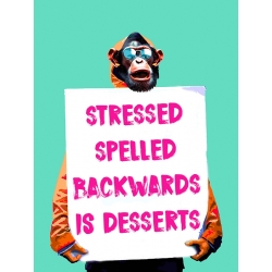 Street art print with monkey, Stressed by Masterfunk Collective