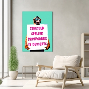 Street art print with monkey, Stressed by Masterfunk Collective