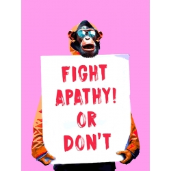 Affe Graffiti Poster und Leinwandbild, Fight Apathy