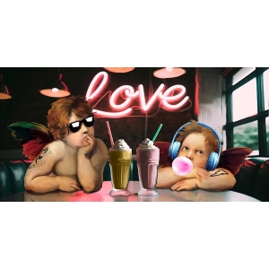 Quadro moderno angeli Raffaello, Love Kids di Matt Spencer