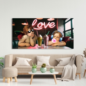 Quadro moderno angeli Raffaello, Love Kids di Matt Spencer