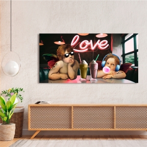 Quadro moderno angeli Raffaello, Love Kids di Matt Spencer