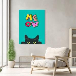 Poster gatto. Quadro, stampa su tela, Meow di Steven Hill