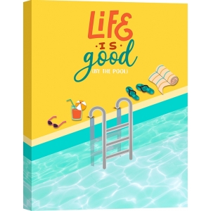 Cuadro en lienzo y lámina, Life's Good (by the Pool) de Steven Hill