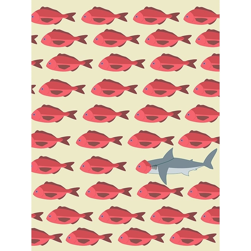 Art print and canvas, Red Fish by Steven Hill