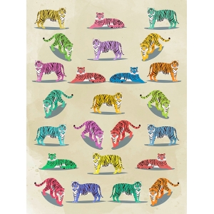 Poster y lámina tigres, Wildlife pattern II (multicolor), Steven Hill