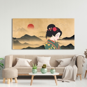 Modern japanese woman print, Breath of Nature by Sayaka Miko