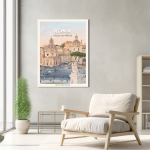 Tableau sur toile, poster et affiche, Roma: Piazza del Popolo