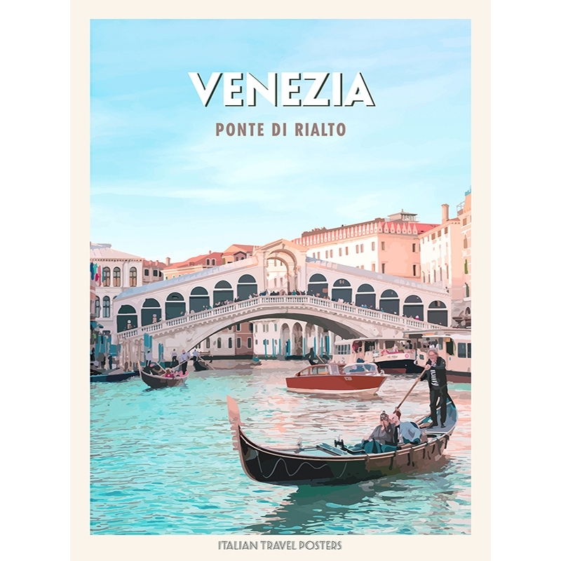 Poster, print and canvas, Venezia: Ponte di Rialto