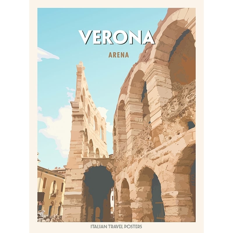 Poster, Kunstdruck, Leinwandbild Verona: Arena