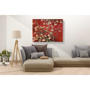 Wall art print and canvas. Vincent van Gogh, Van Gogh Deco – Almond blossom (red variation)
