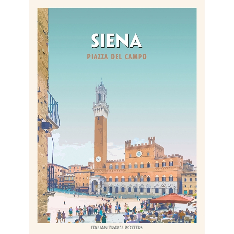 Tableau sur toile, poster et affiche, Siena: Piazza del campo